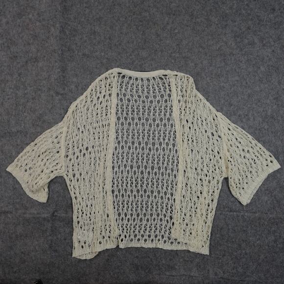 Velvet Graham Spencer Top Womens P Small Crochet Open Linen Dolman Sleeve Beachy - Picture 5 of 9